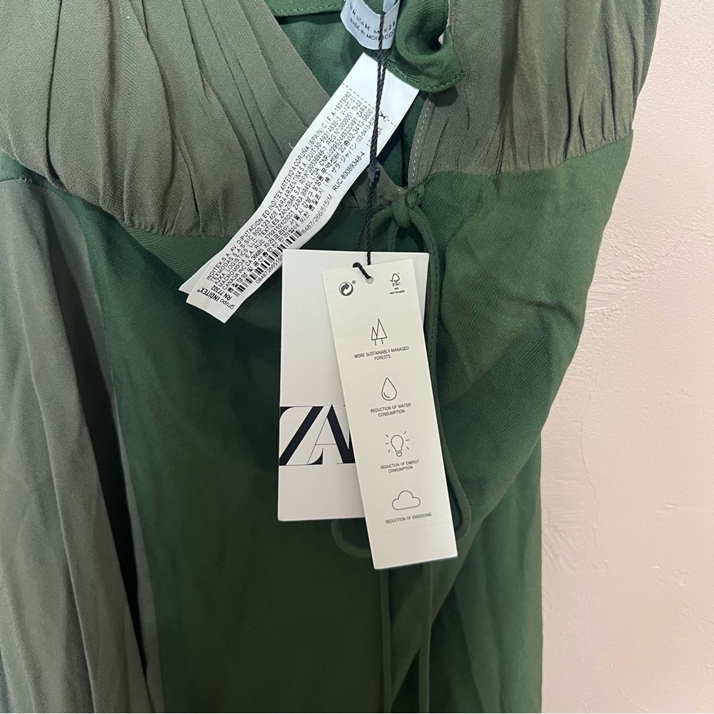 Green Patchwork Asymmetrical Mini Dress Cocktail … - image 8